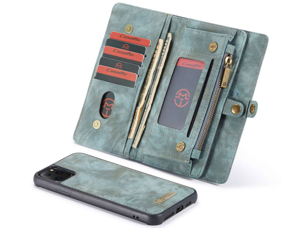 CaseMe 2in1 Wallet Ritsvak Case Blauw - iPhone 11 Pro Max Hoesje