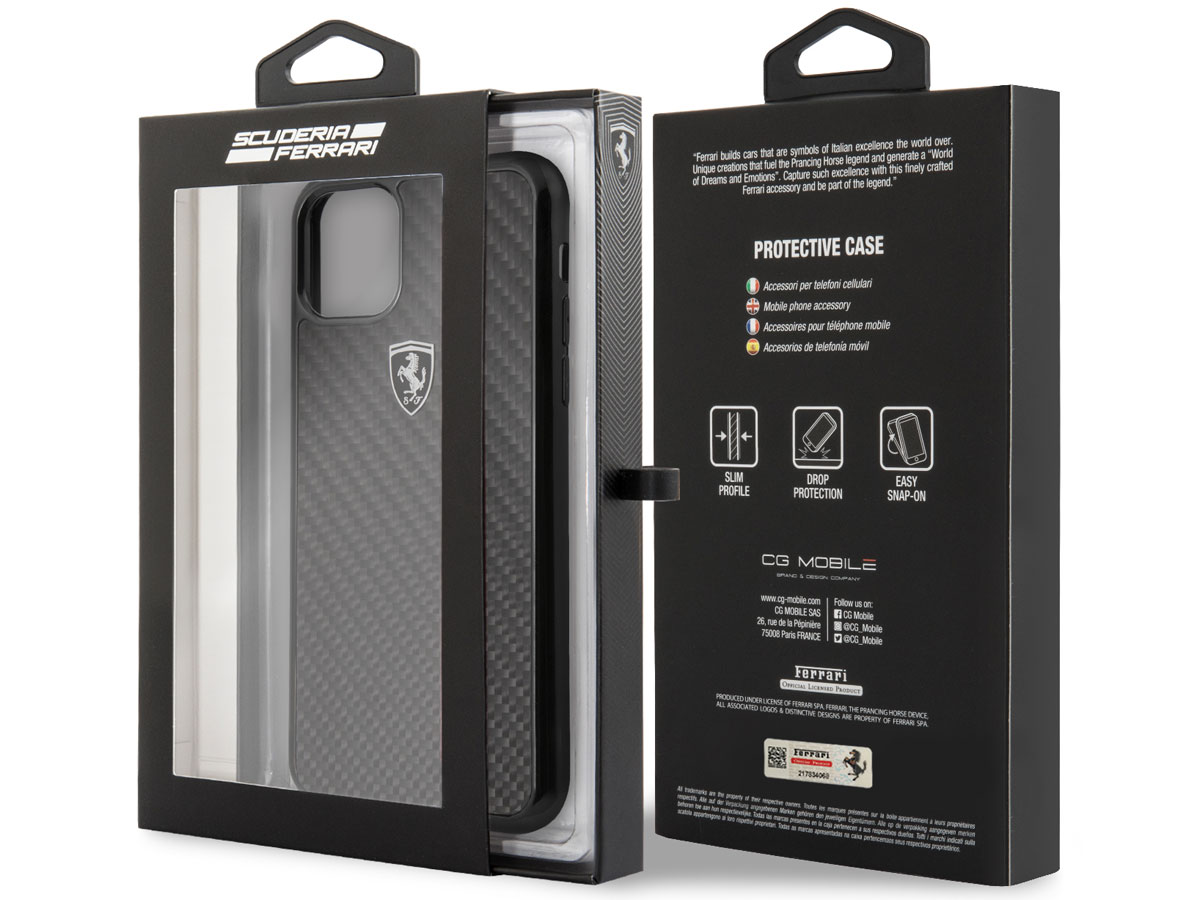 Ferrari Carbon Fiber Hard Case - iPhone 11 Pro Max hoesje