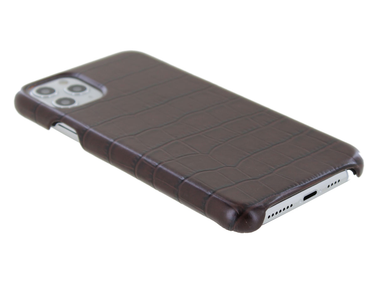 Graffi Cover Croco Bruin Leer - iPhone 11 Pro Max hoesje