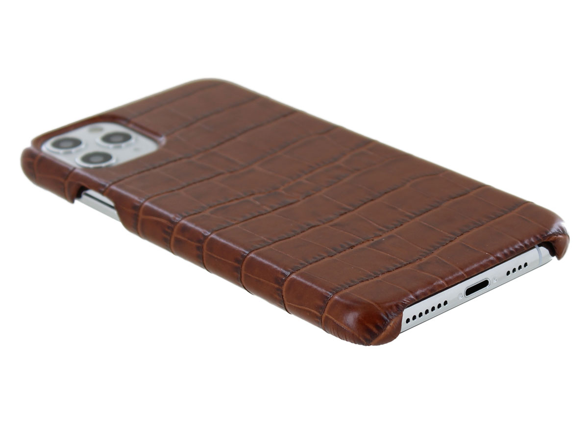 Graffi Cover Croco Cognac Leer - iPhone 11 Pro Max hoesje