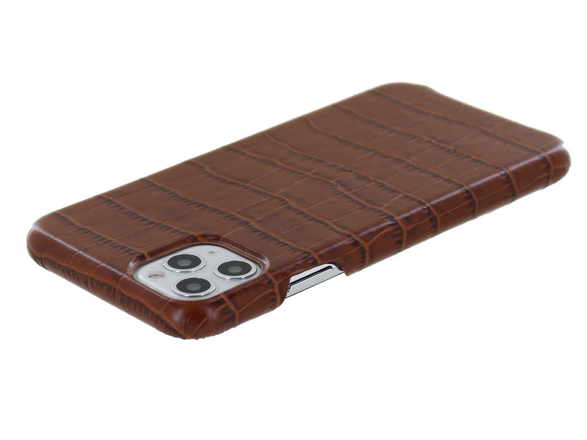 Graffi Cover Croco Cognac Leer - iPhone 11 Pro Max hoesje