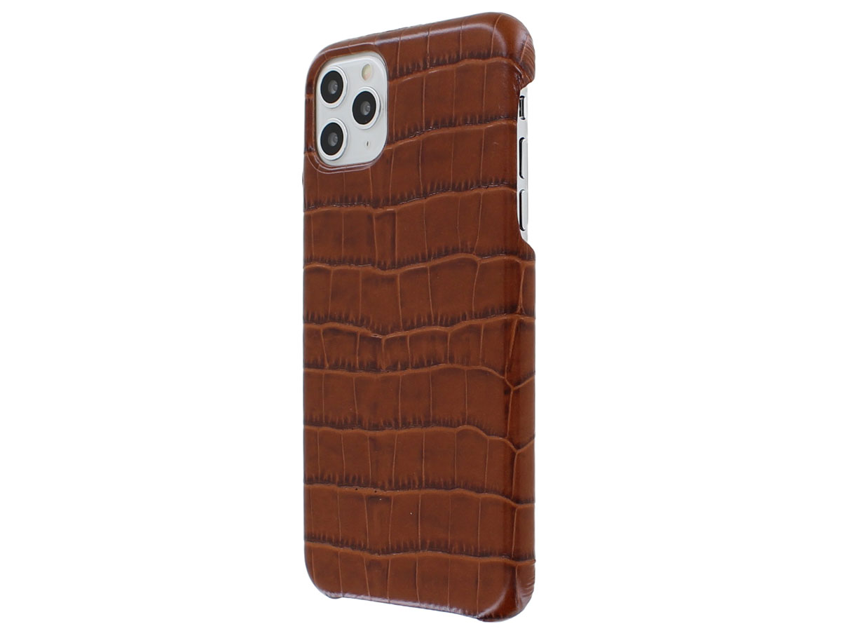 Graffi Cover Croco Cognac Leer - iPhone 11 Pro Max hoesje