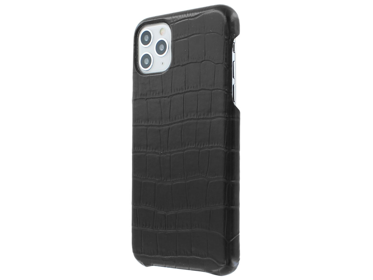 Graffi Cover Croco Zwart Leer - iPhone 11 Pro Max hoesje