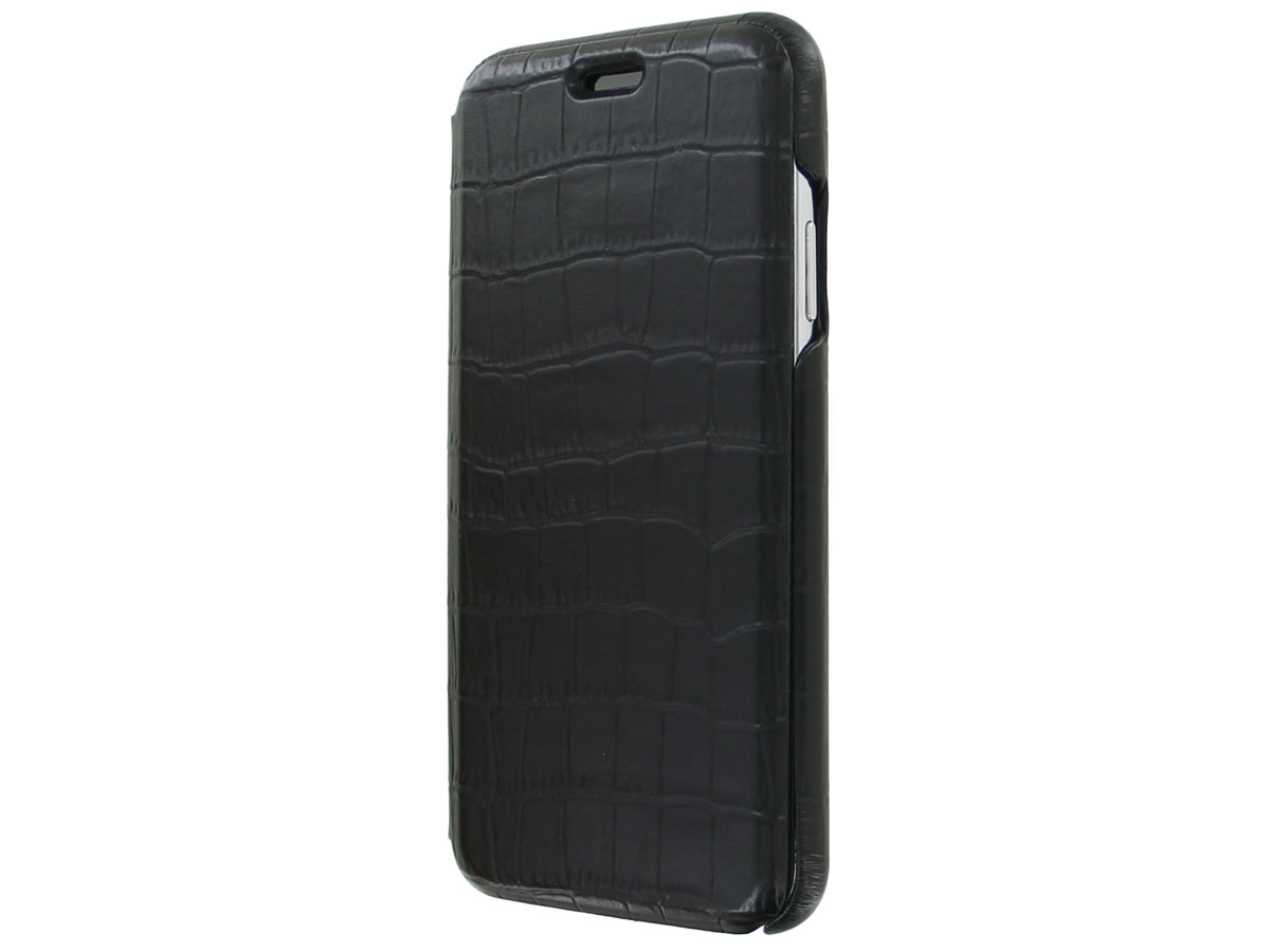 Graffi Oyster Croco Zwart Leer - iPhone 11 Pro Max hoesje