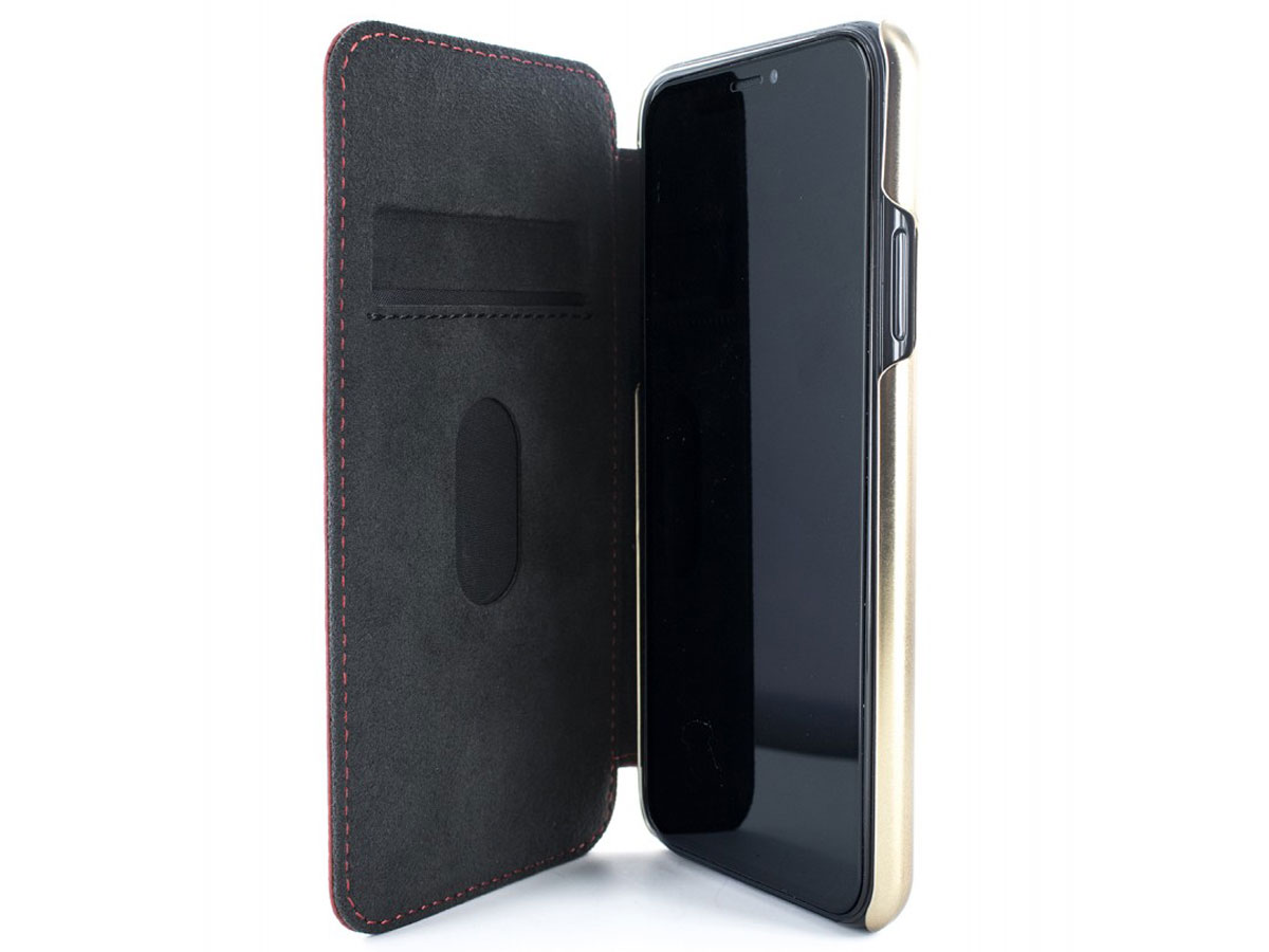 Greenwich Blake Folio Scarlet/Gold - iPhone 11 Pro Max Hoesje Leer