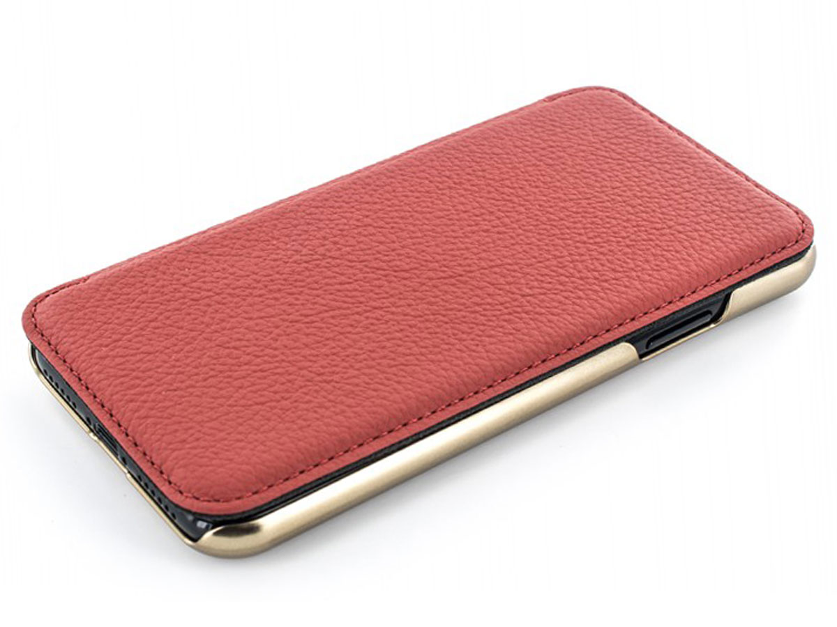 Greenwich Blake Folio Scarlet/Gold - iPhone 11 Pro Max Hoesje Leer