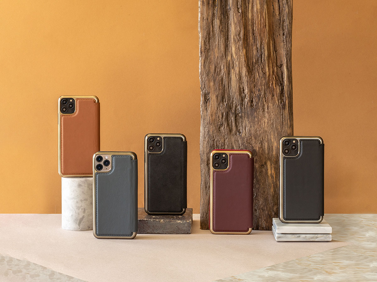 Greenwich Blake Folio Beluga/Gunmetal - iPhone 11 Pro Max Hoesje Leer