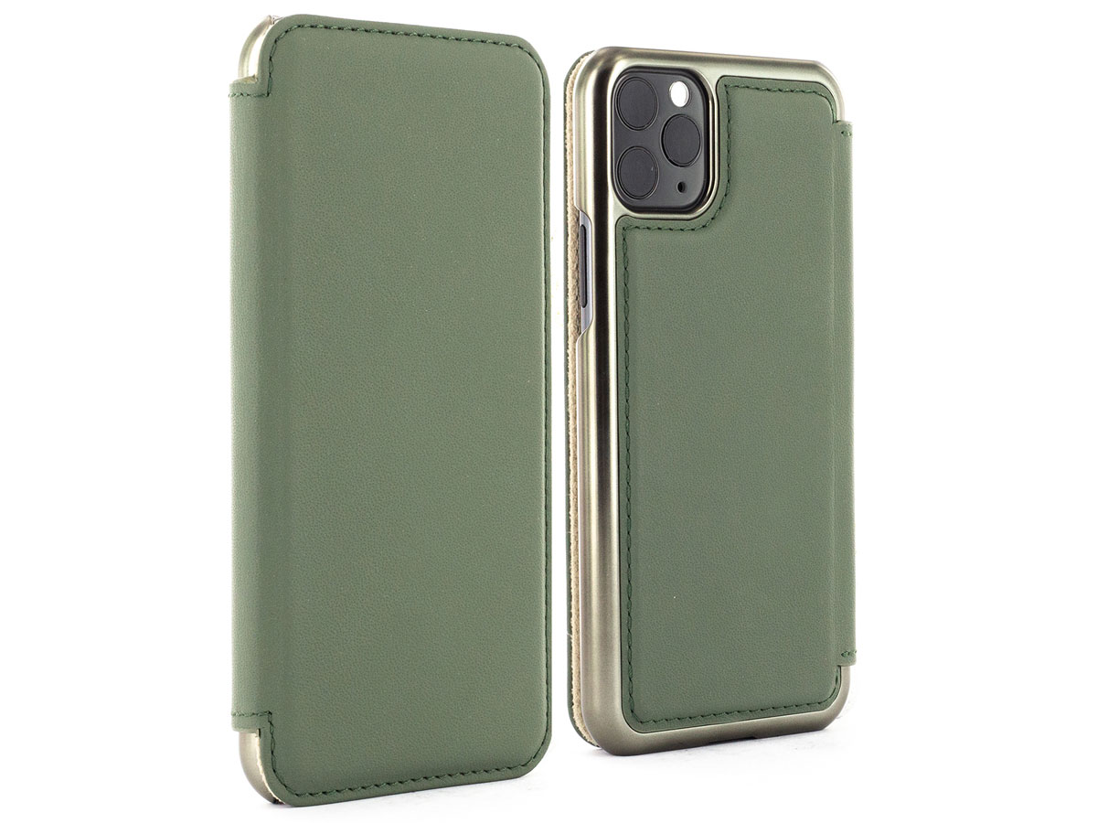 Greenwich Blake Folio Sage/Gunmetal - iPhone 11 Pro Max Hoesje Leer