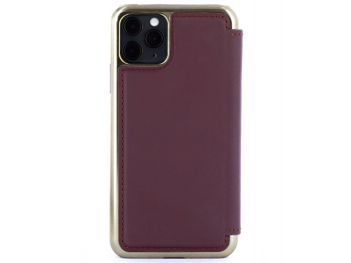 Greenwich Dogger Folio Oxblood/Gold - iPhone 11 Pro Max Hoesje Leer