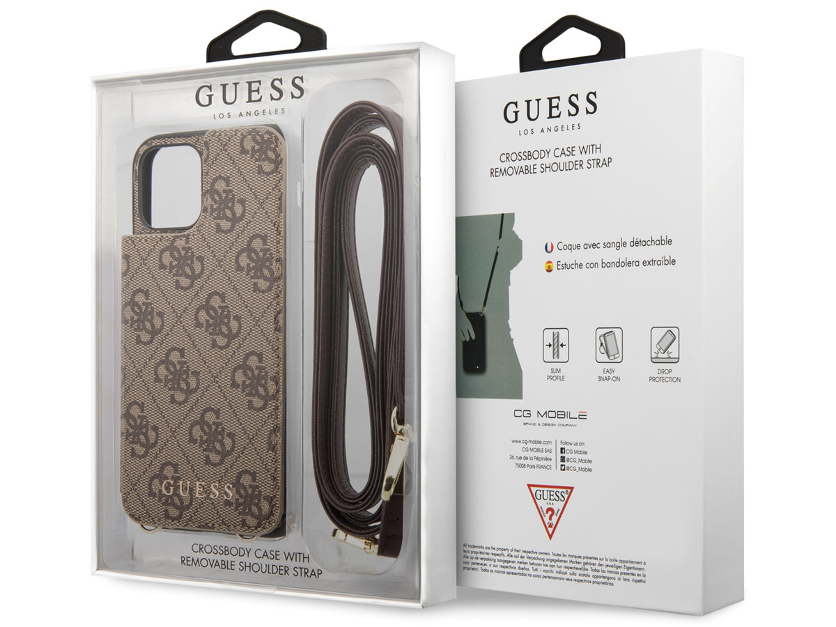 Guess 4G Crossbody Case Bruin - iPhone 11 Pro Max hoesje