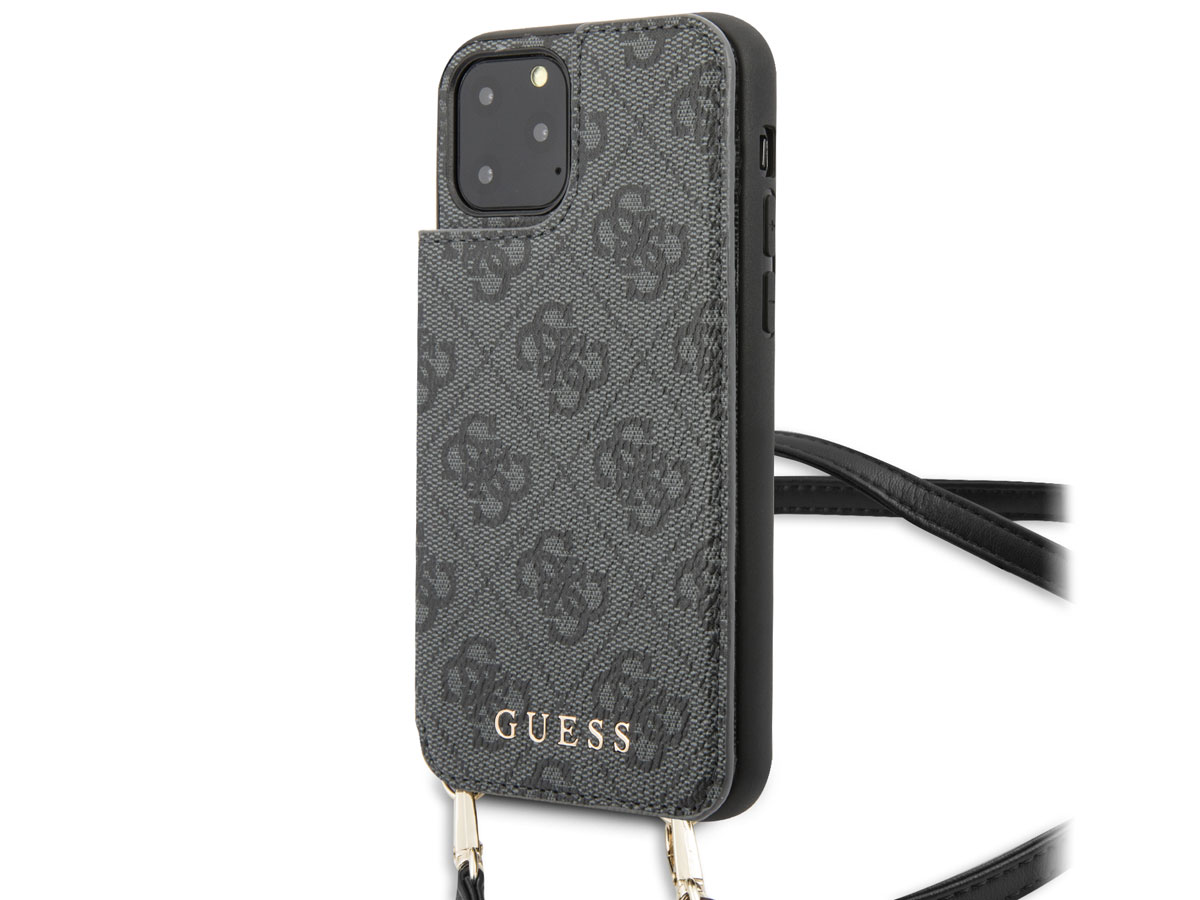 Guess 4G Crossbody Case Grijs - iPhone 11 Pro Max hoesje