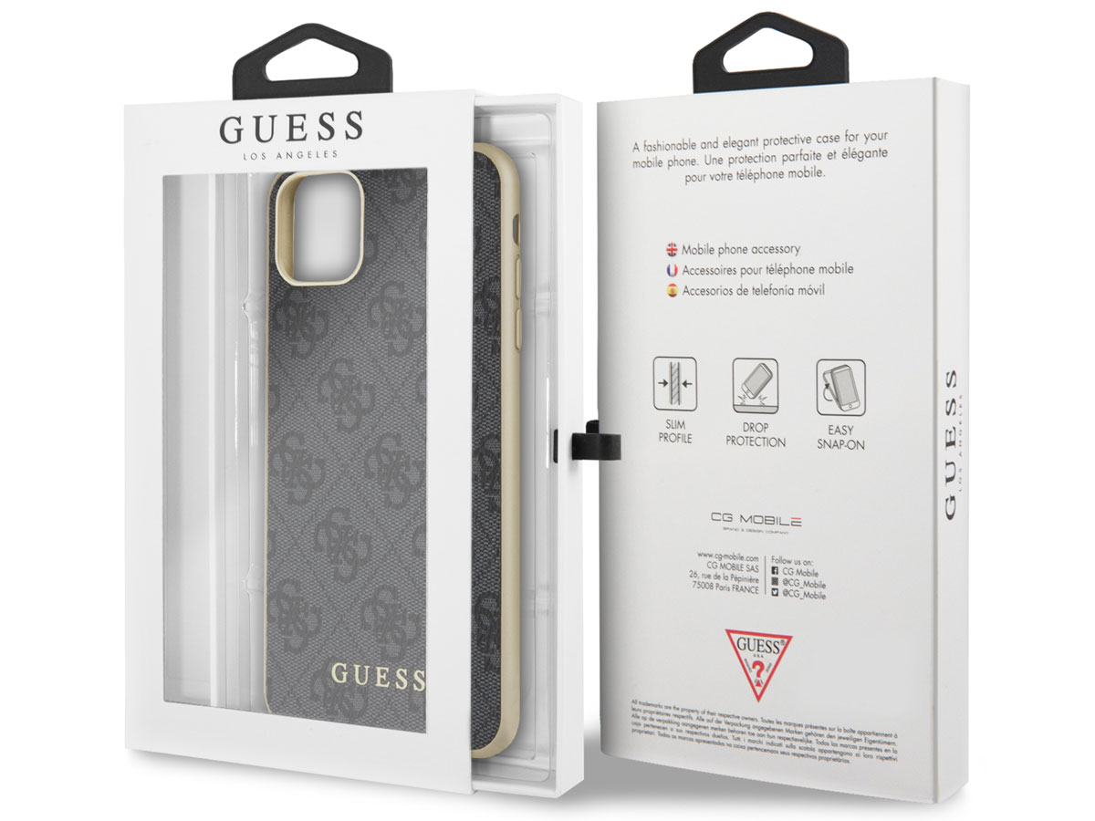 Guess Monogram Hard Case Grijs - iPhone 11 Pro Max hoesje