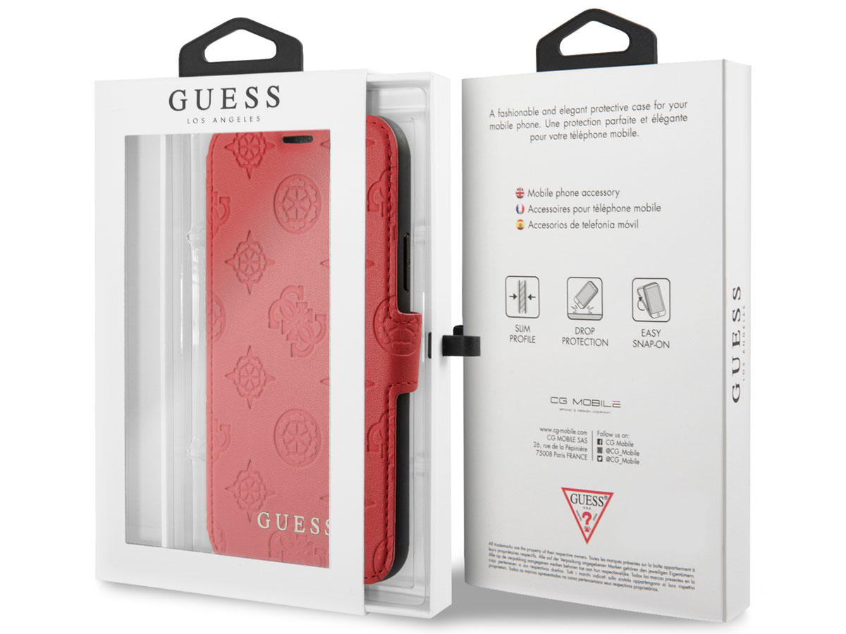 Guess 4G Peony Bookcase Rood - iPhone 11 Pro Max hoesje