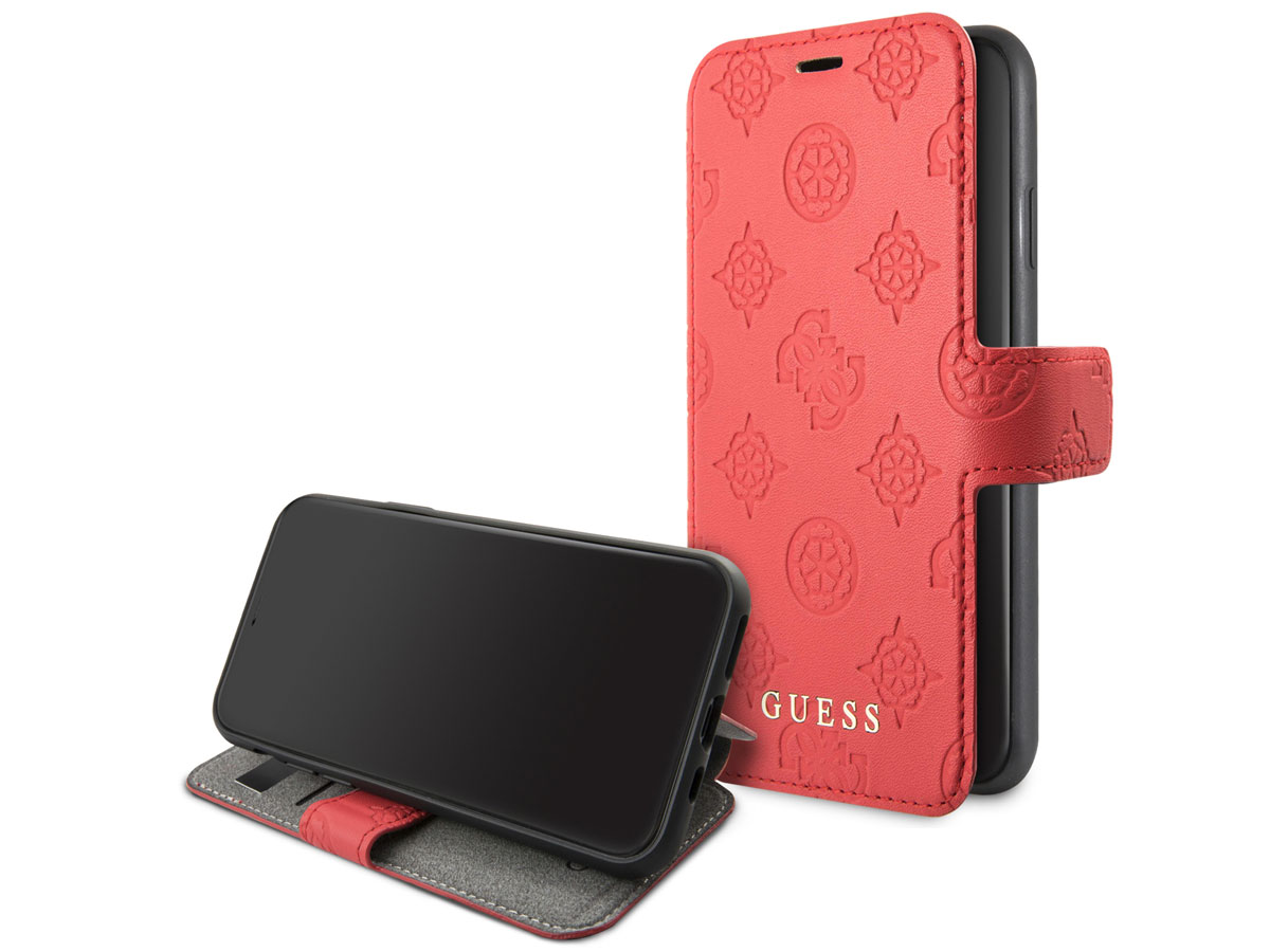 Guess 4G Peony Bookcase Rood - iPhone 11 Pro Max hoesje