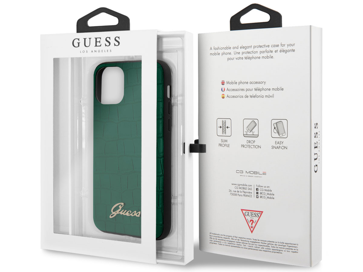 Guess Croco Case Groen - iPhone 11 Pro Max hoesje