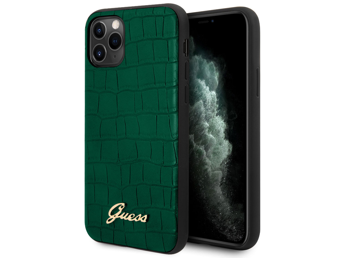 Guess Croco Case Groen - iPhone 11 Pro Max hoesje