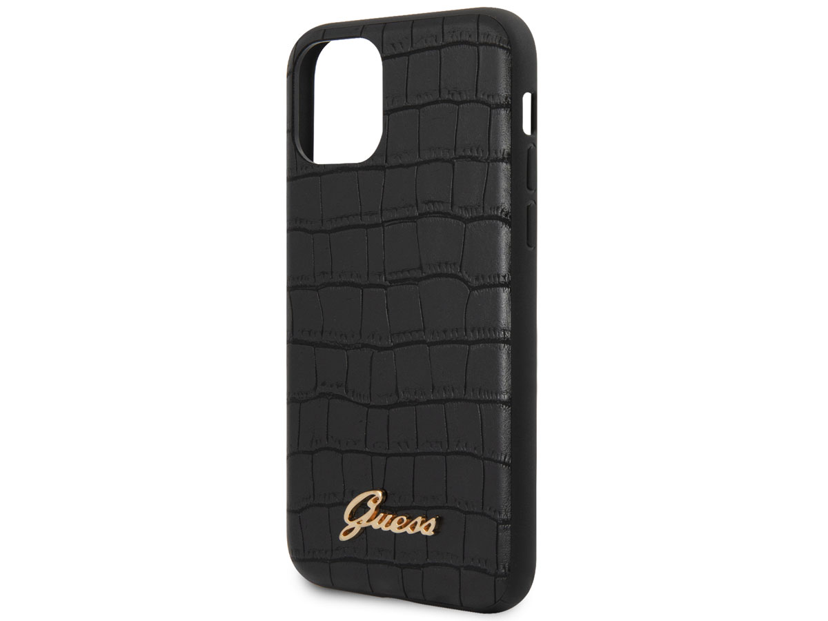 Guess Croco Case Zwart - iPhone 11 Pro Max hoesje