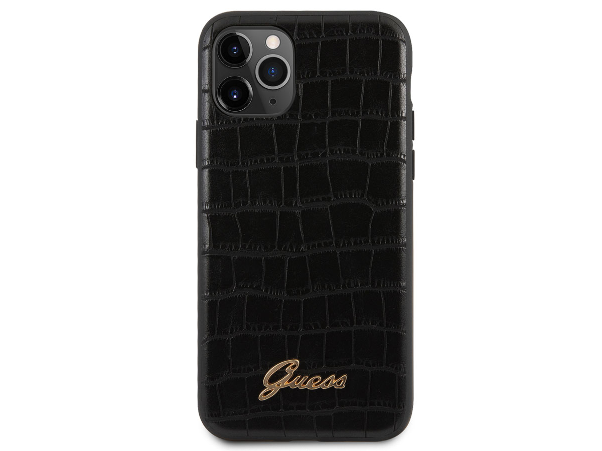Guess Croco Case Zwart | iPhone 11 Pro Max hoesje