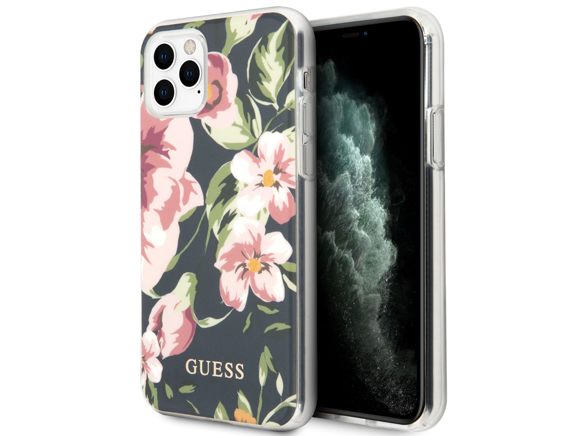 Guess Floral TPU Skin Case No. 3 - iPhone 11 Pro Max hoesje