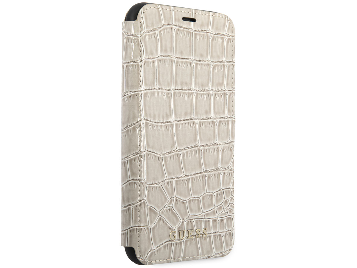 Guess Croco Bookcase Beige - iPhone 11 Pro Max hoesje