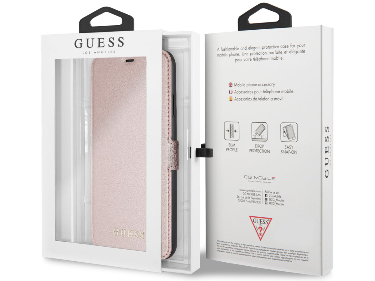Guess Iridescent Bookcase Rosé - iPhone 11 Pro Max hoesje