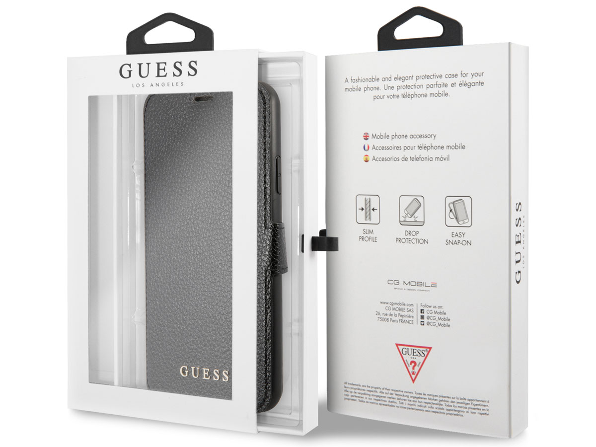 Guess Iridescent Bookcase Zwart - iPhone 11 Pro Max hoesje