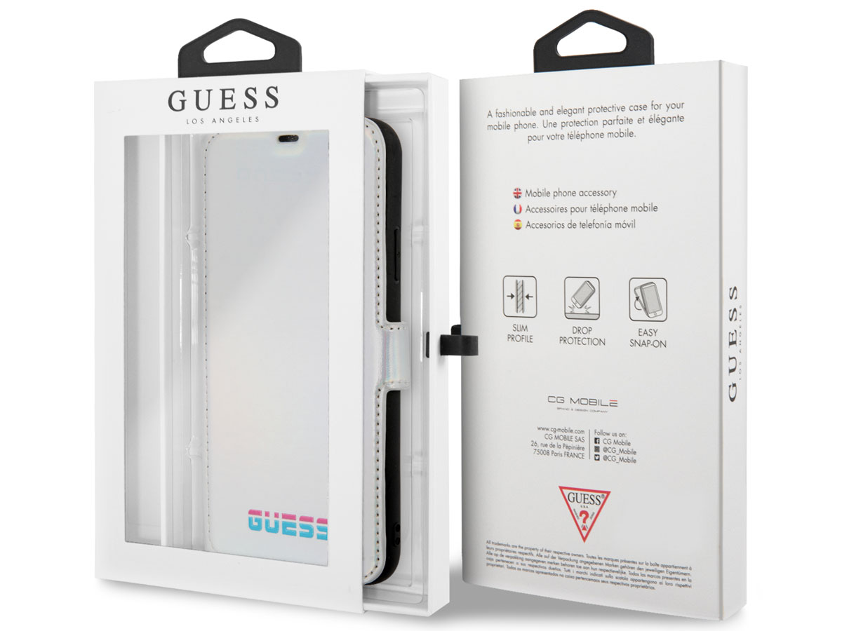Guess Metallic Bookcase Zilver - iPhone 11 Pro Max hoesje