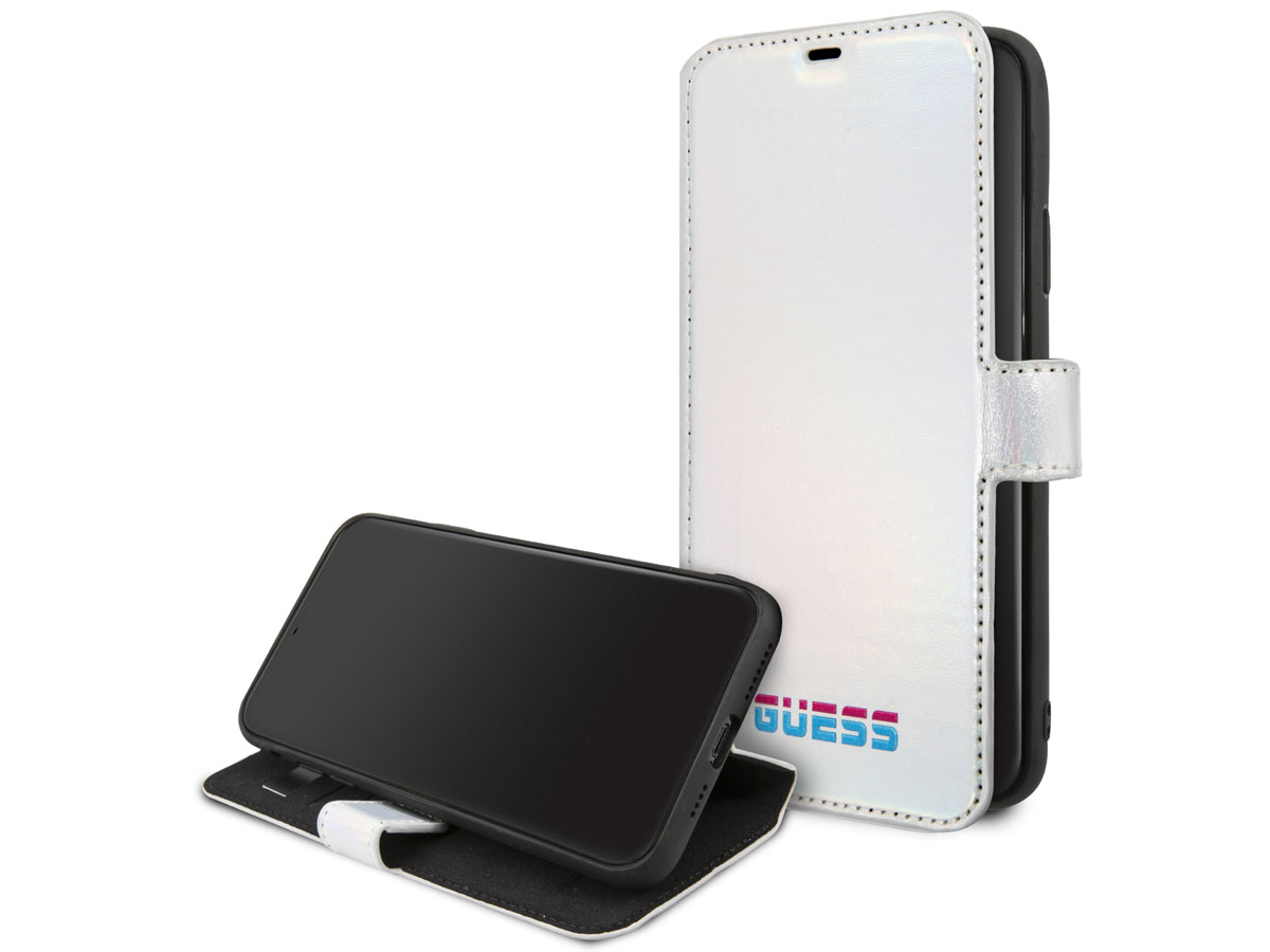 Guess Metallic Bookcase Zilver - iPhone 11 Pro Max hoesje