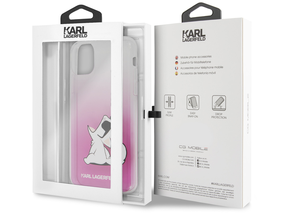 Karl Lagerfeld Fun Choupette Case Roze - iPhone 11 Pro Max hoesje