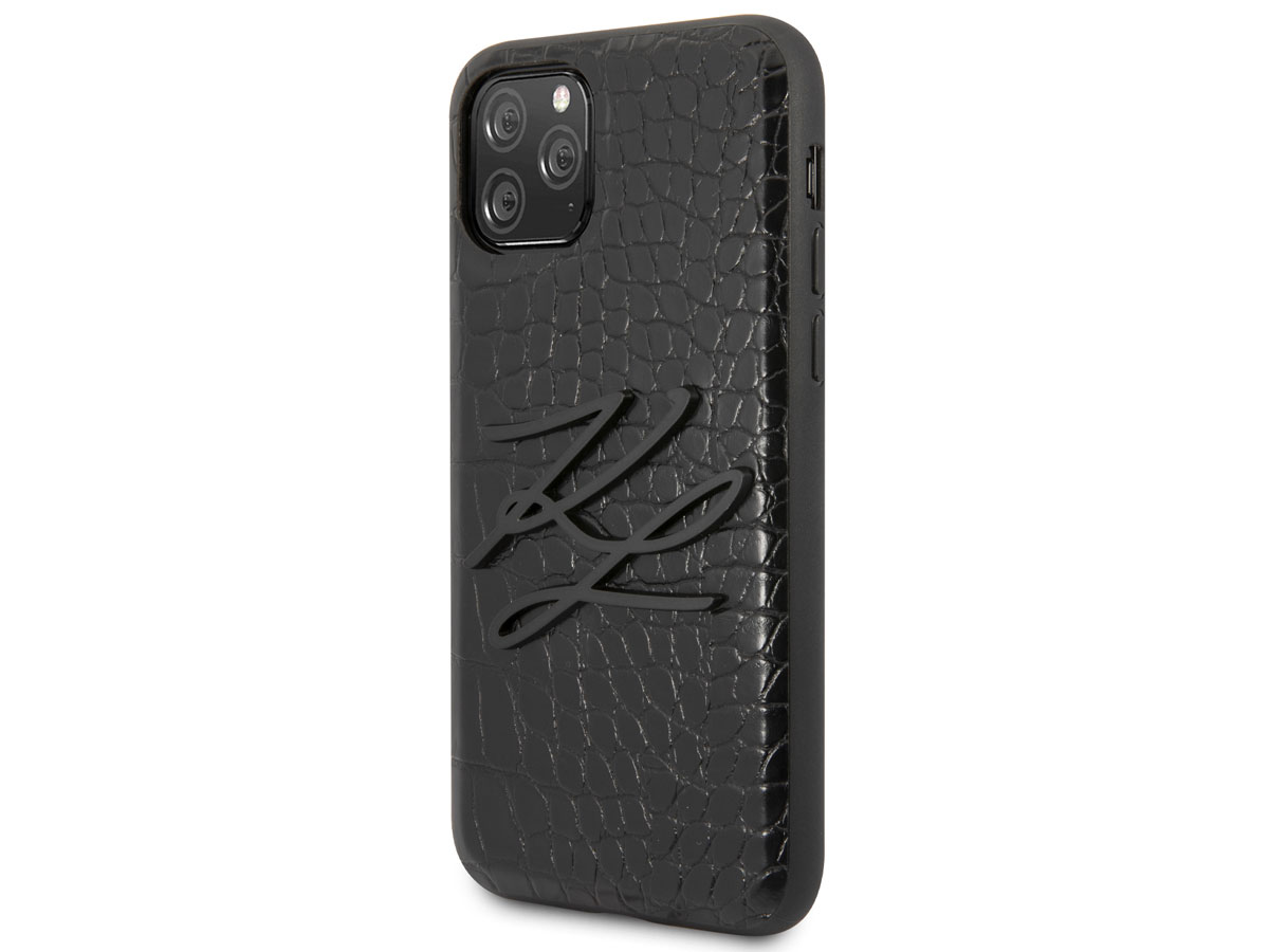 Karl Lagerfeld Initials Case Croco - iPhone 11 Pro Max hoesje