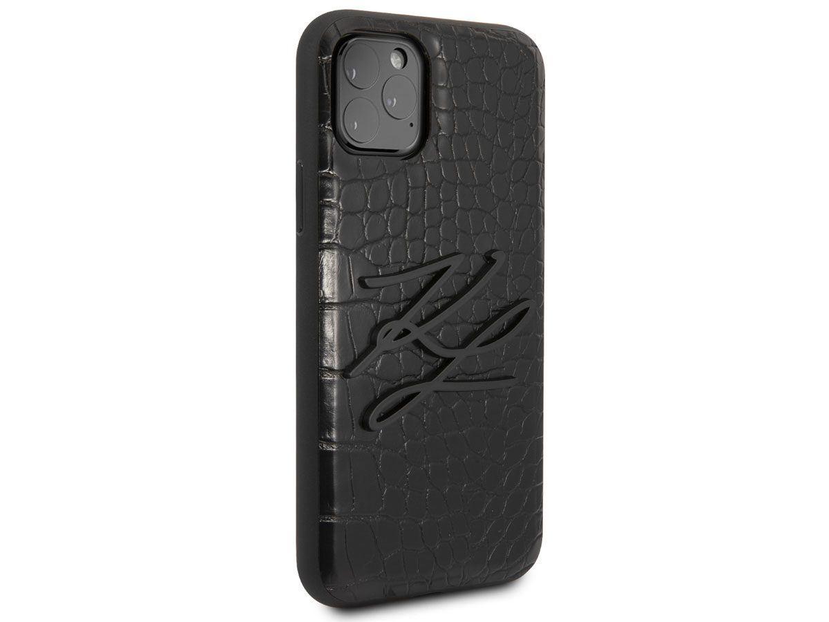 Karl Lagerfeld Initials Case Croco - iPhone 11 Pro Max hoesje