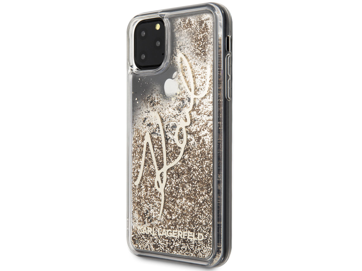 Karl Lagerfeld Signature Liquid Case Goud - iPhone 11 Pro Max hoesje