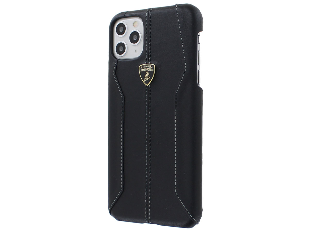 Lamborghini Leather Case Zwart iPhone 11 Pro Max hoesje