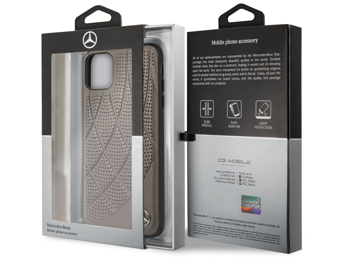 Mercedes-Benz Leather Case Bruin - iPhone 11 Pro Max hoesje