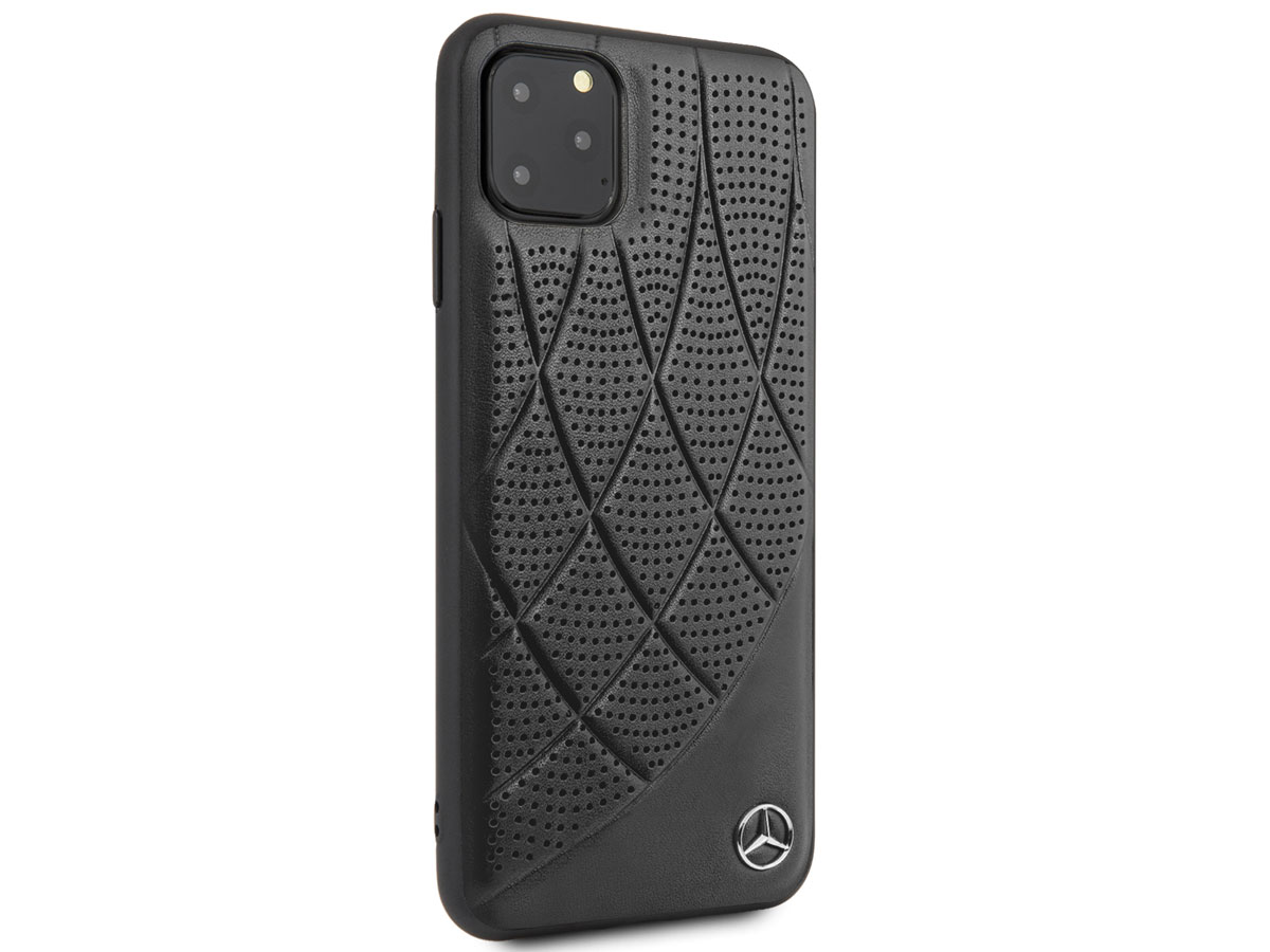 Mercedes-Benz Leather Case Zwart - iPhone 11 Pro Max hoesje