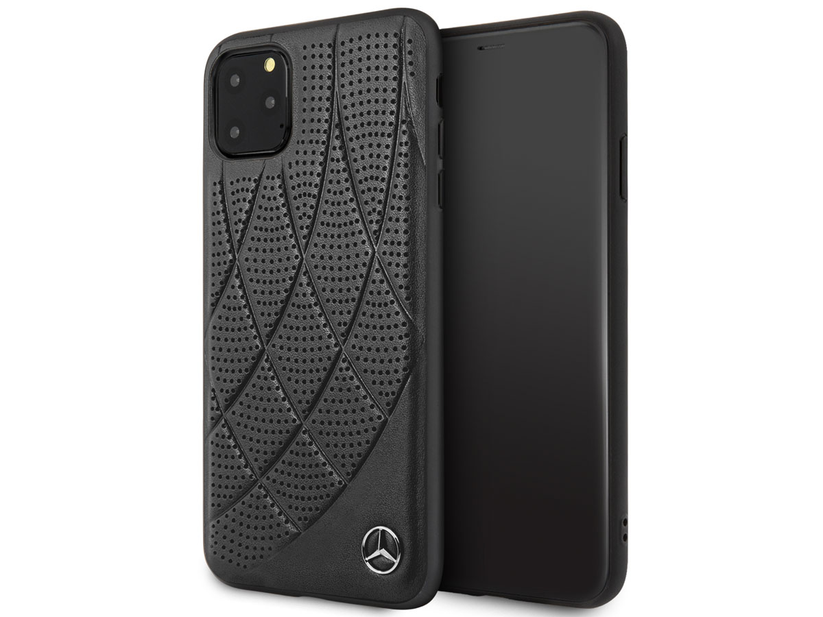 Mercedes-Benz Leather Case Zwart - iPhone 11 Pro Max hoesje