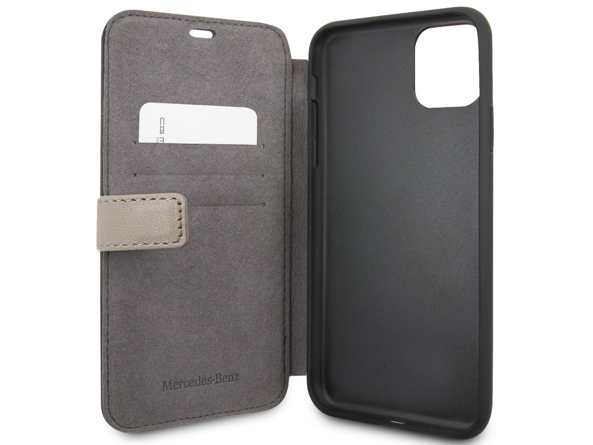 Mercedes-Benz Leather Bookcase Bruin - iPhone 11 Pro Max hoesje