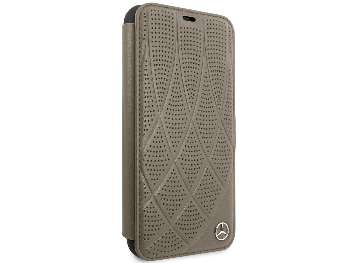 Mercedes-Benz Leather Bookcase Bruin - iPhone 11 Pro Max hoesje