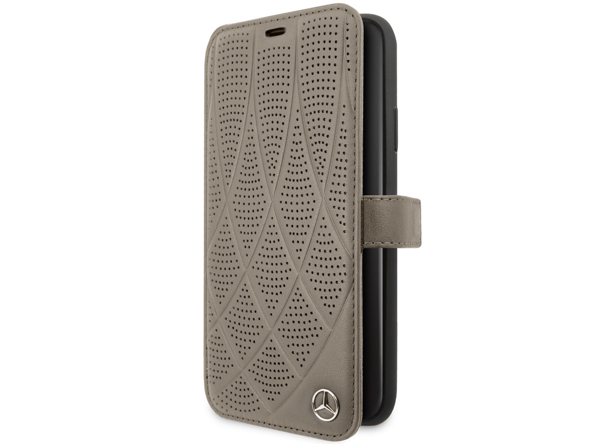 Mercedes-Benz Leather Bookcase Bruin - iPhone 11 Pro Max hoesje