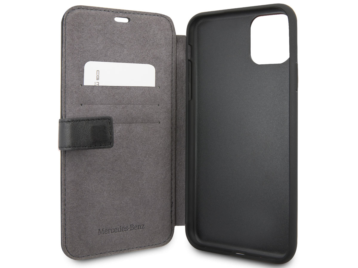 Mercedes-Benz Leather Bookcase Zwart - iPhone 11 Pro Max hoesje