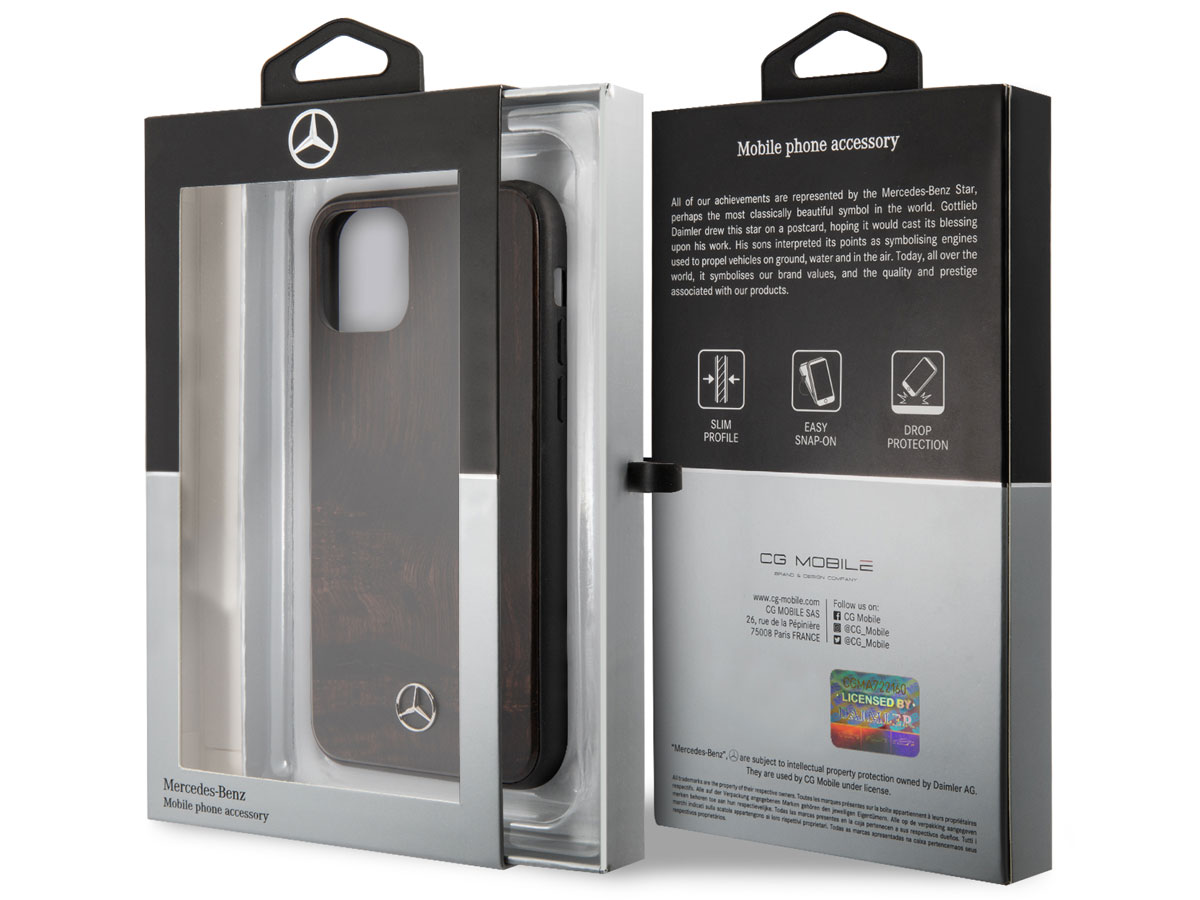 Mercedes-Benz Rosewood Case - Houten iPhone 11 Pro Max hoesje