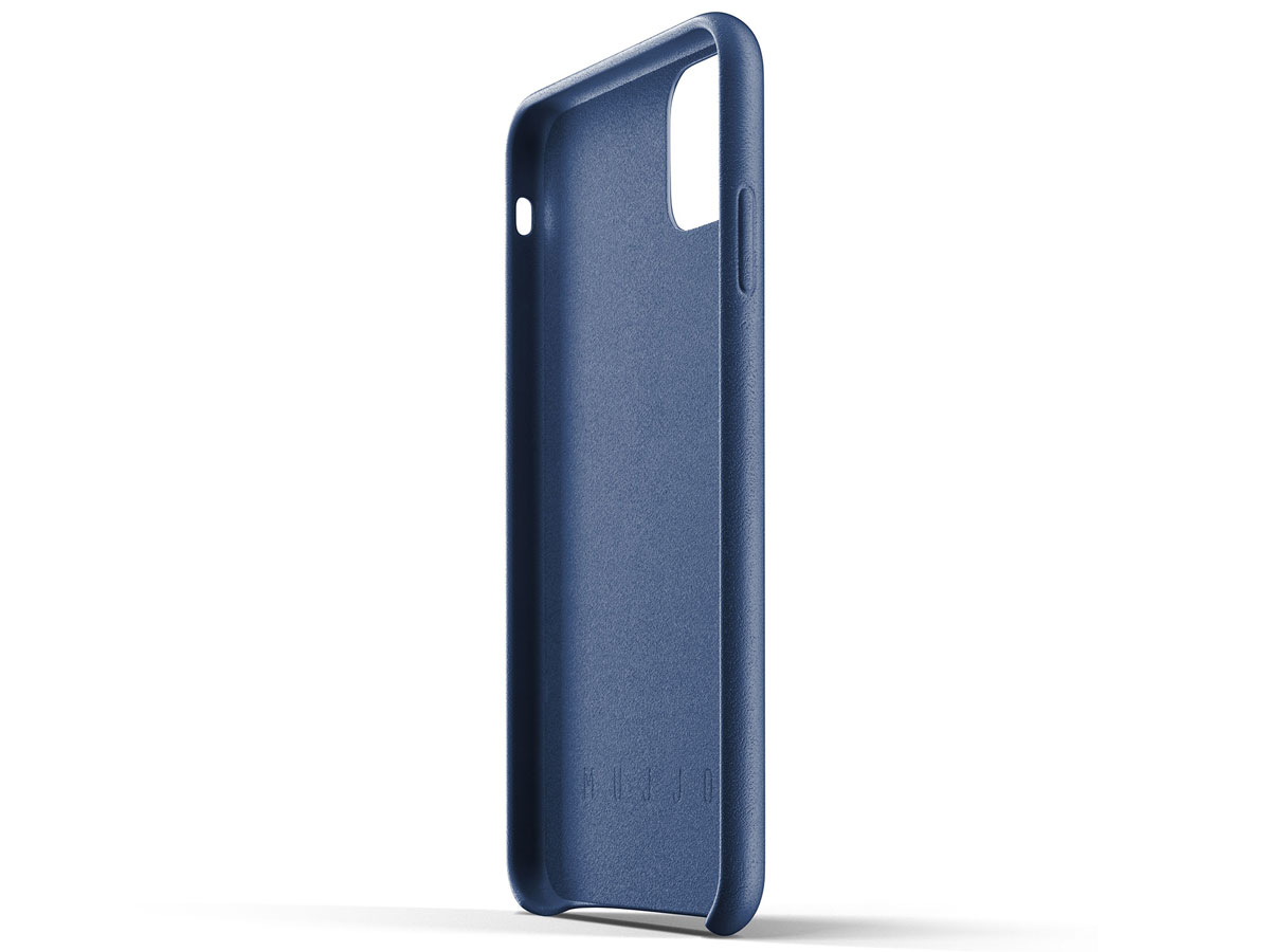 Mujjo Full Leather Case Blauw Leer - iPhone 11 Pro Max Hoesje