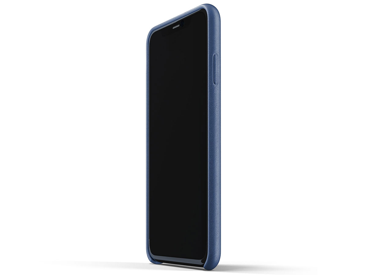 Mujjo Full Leather Case Blauw Leer - iPhone 11 Pro Max Hoesje
