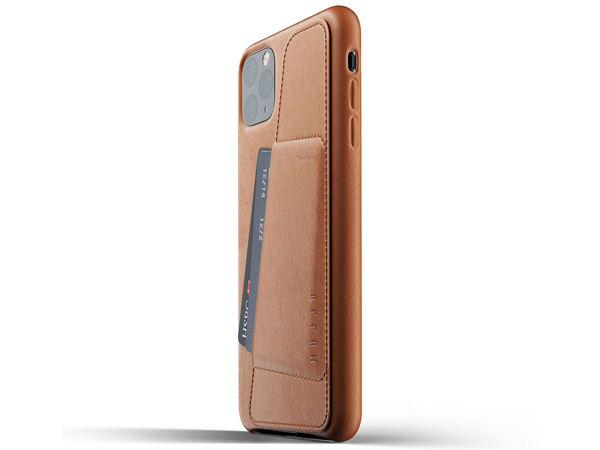 Mujjo Full Leather Wallet Case Tan - iPhone 11 Pro Max Hoesje