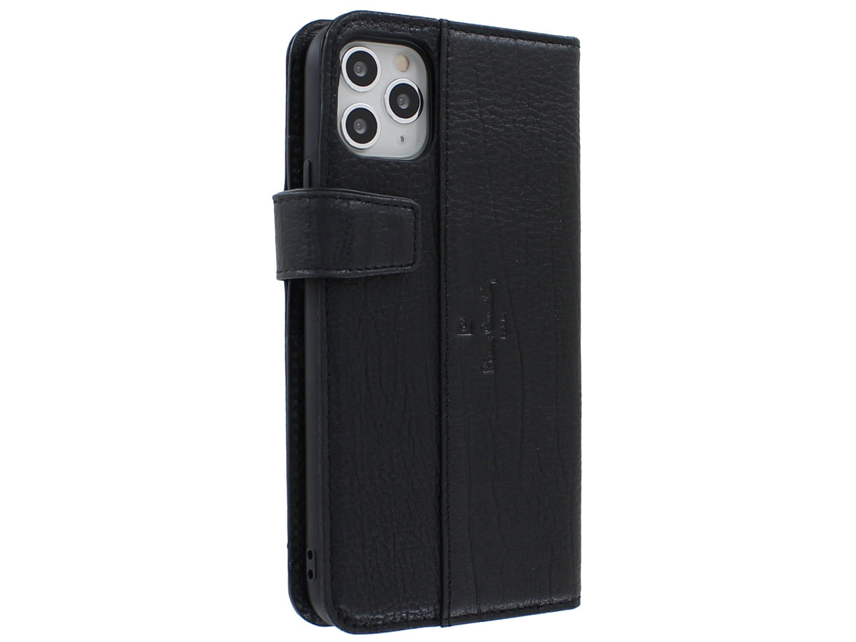 Pierre Cardin Bookcase Zwart Leer - iPhone 11 Pro Max hoesje