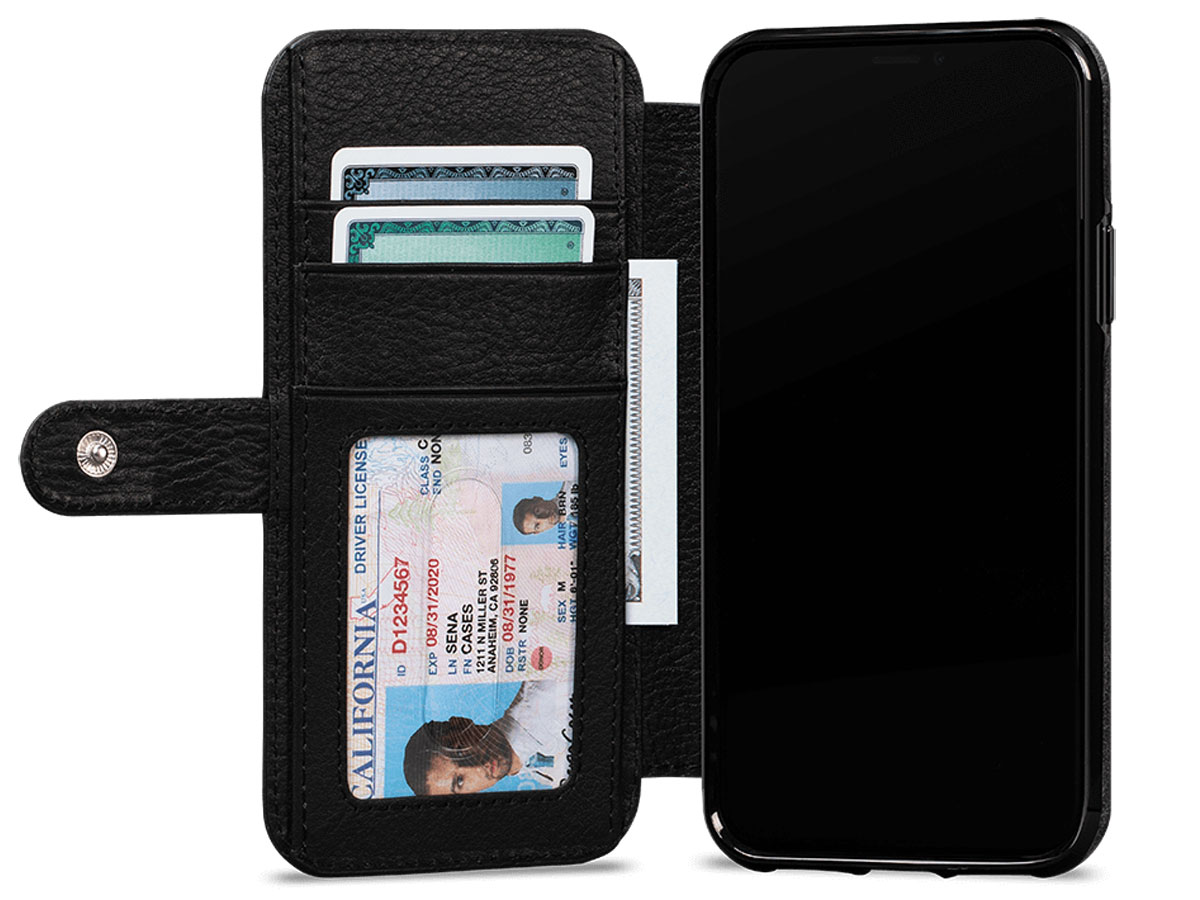 Sena Classic Wallet Book Zwart - iPhone 11 Pro Max Hoesje Leer