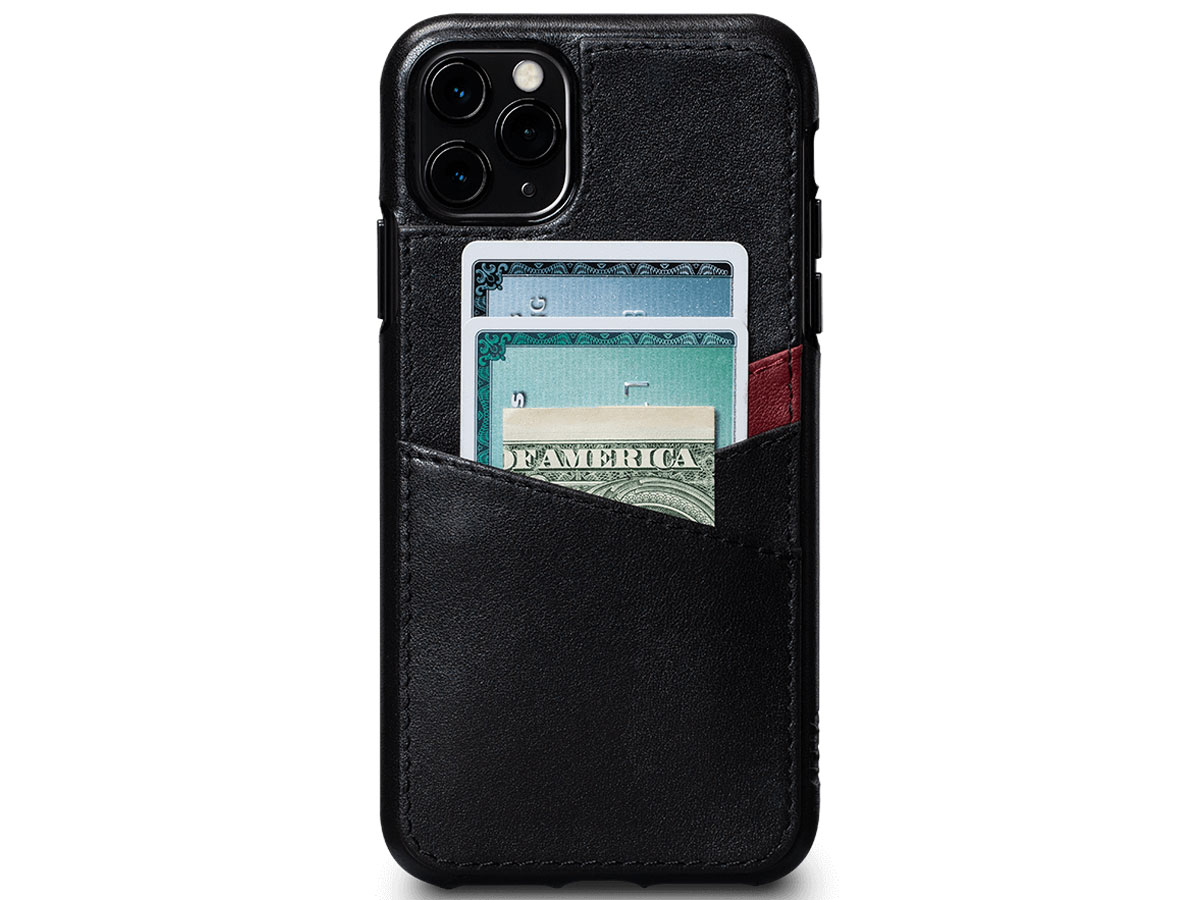 Sena Lugano Wallet Zwart - iPhone 11 Pro Max Hoesje Leer