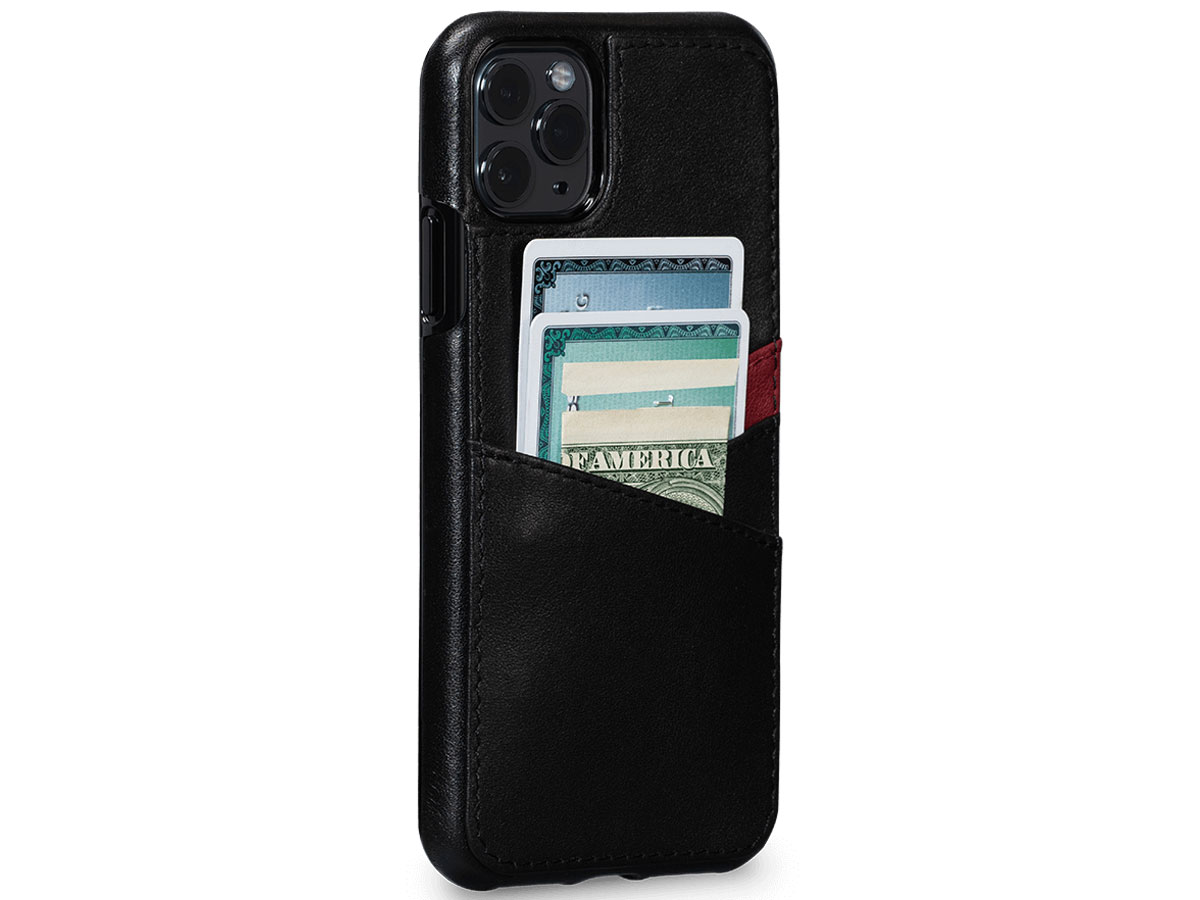 Sena Lugano Wallet Zwart - iPhone 11 Pro Max Hoesje Leer
