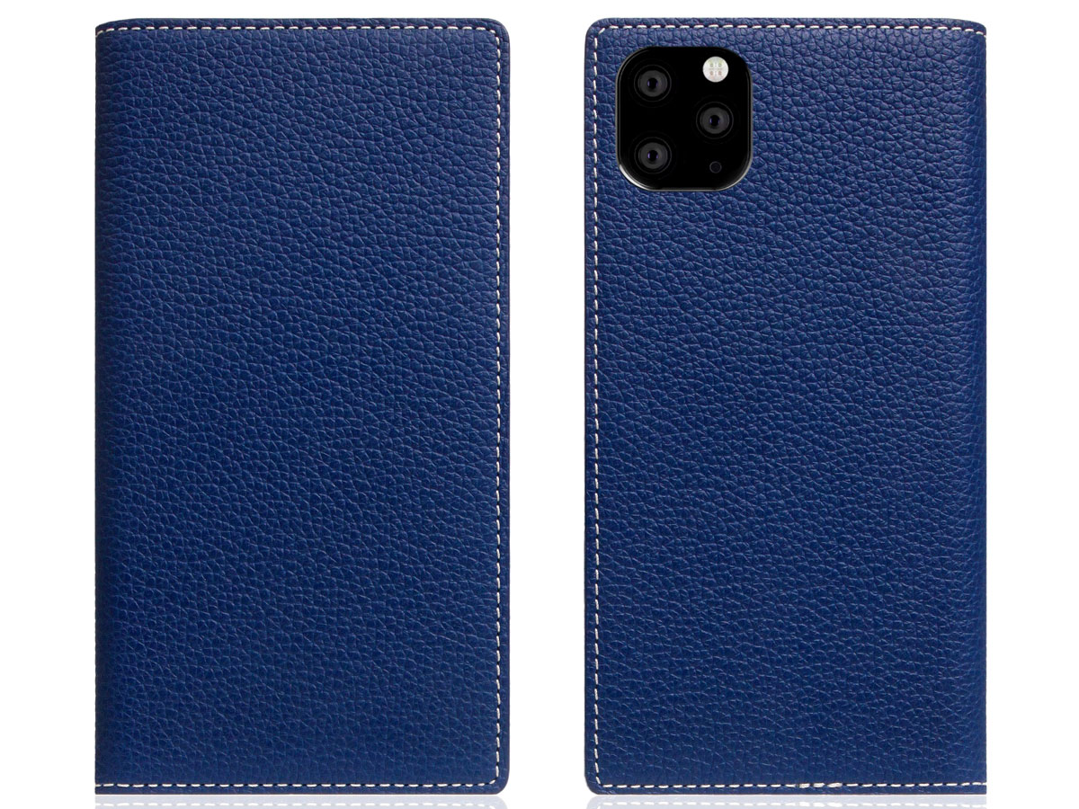SLG Design D8 Folio Leer Navy Blue - iPhone 11 Pro Max hoesje