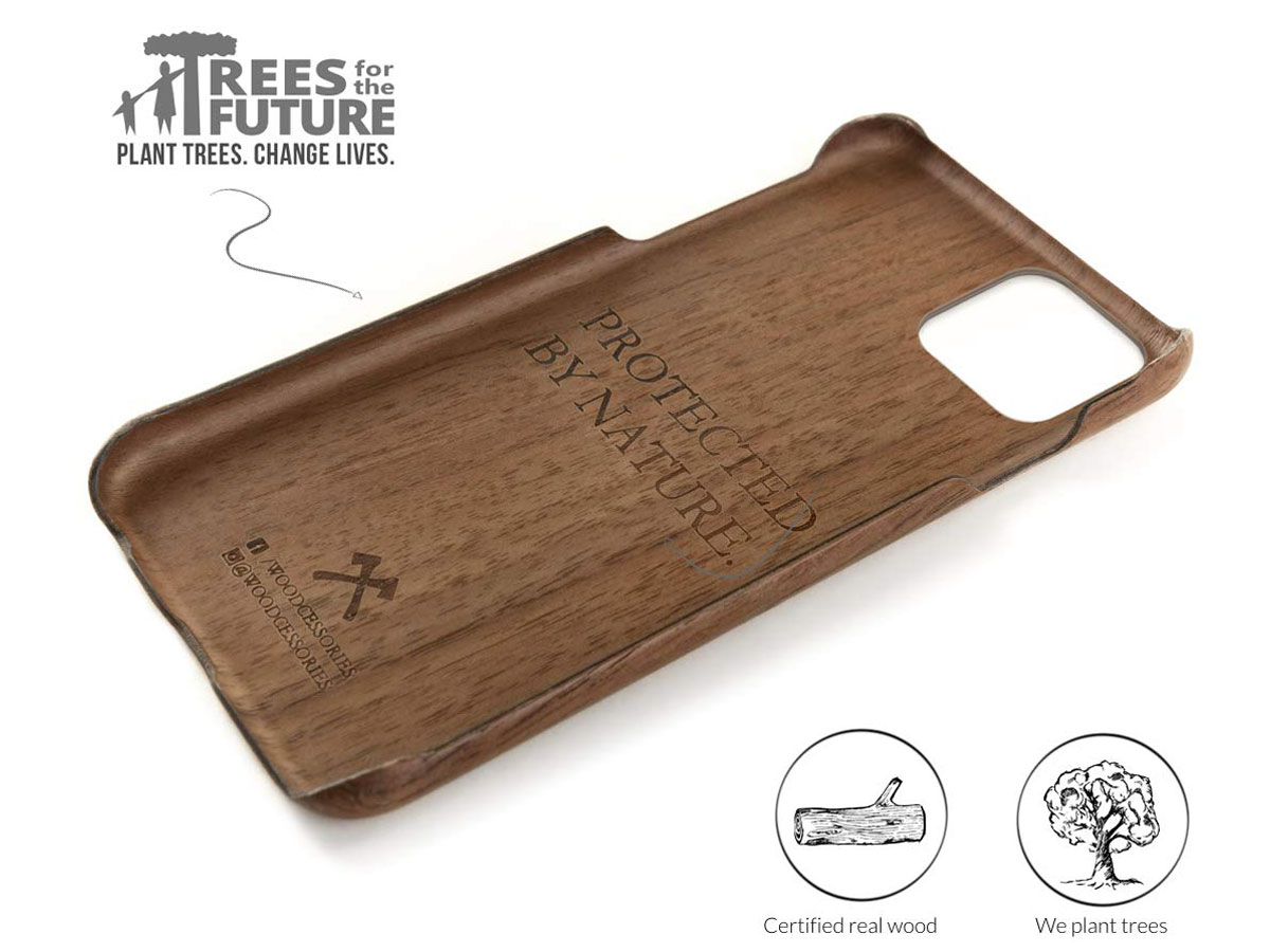 Woodcessories Slim Case Walnut - iPhone 11 Pro Max hoesje van Hout